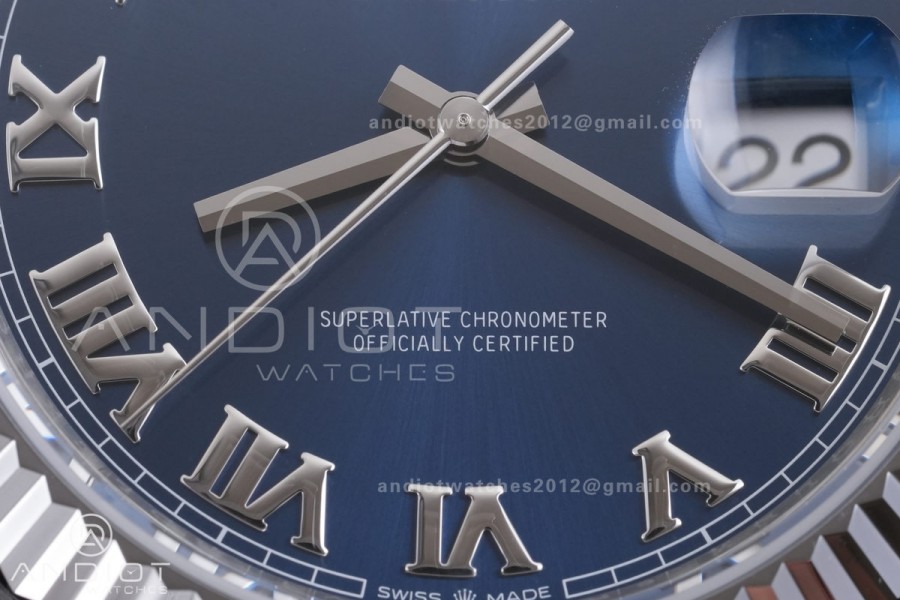 DateJust 41 126334 904L SS VSF 1:1 Best Edition V2 Blue Dial Roman Marker On Oyster Bracelet DD3235