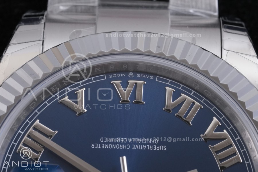 DateJust 41 126334 904L SS VSF 1:1 Best Edition V2 Blue Dial Roman Marker On Oyster Bracelet DD3235