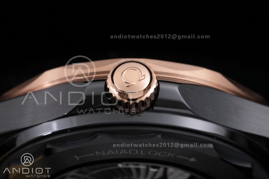 Seamaster Diver 300M Ceramic/RG V4 VSF 1:1 Best Edition Black Dial On Black Rubber Strap Asian Super Clone 8806