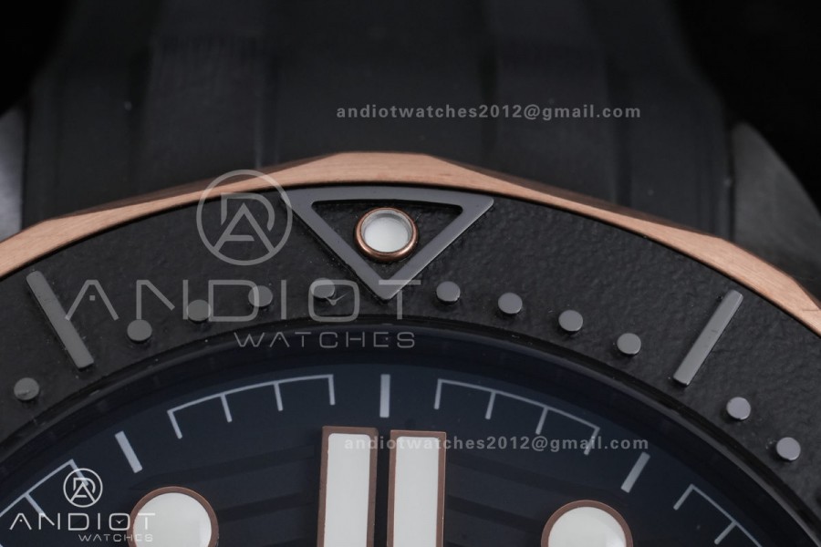 Seamaster Diver 300M Ceramic/RG V4 VSF 1:1 Best Edition Black Dial On Black Rubber Strap Asian Super Clone 8806