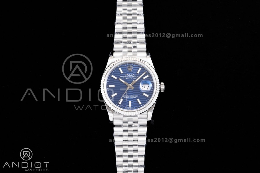 DateJust 36 126234 GSF 1:1 Best Edition Blue Textured Dial on SS Jubilee Bracelet A3235