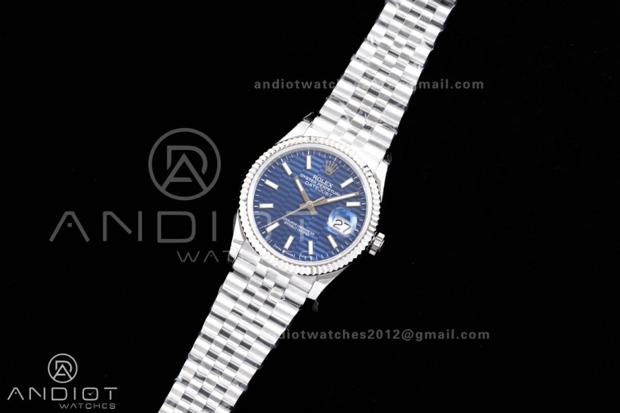 DateJust 36 126234 GSF 1:1 Best Edition Blue Textured Dial on SS Jubilee Bracelet A3235