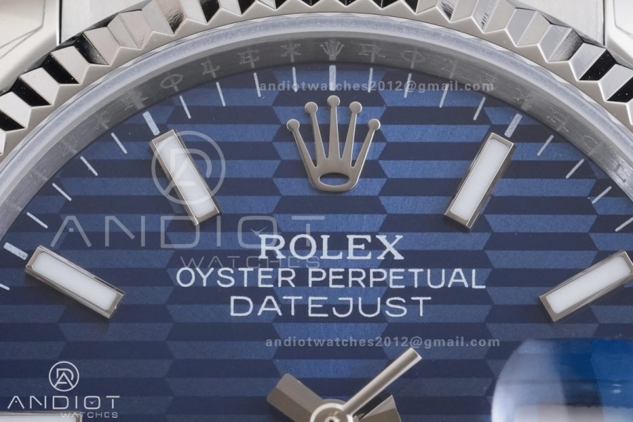 DateJust 36 126234 GSF 1:1 Best Edition Blue Textured Dial on SS Jubilee Bracelet A3235