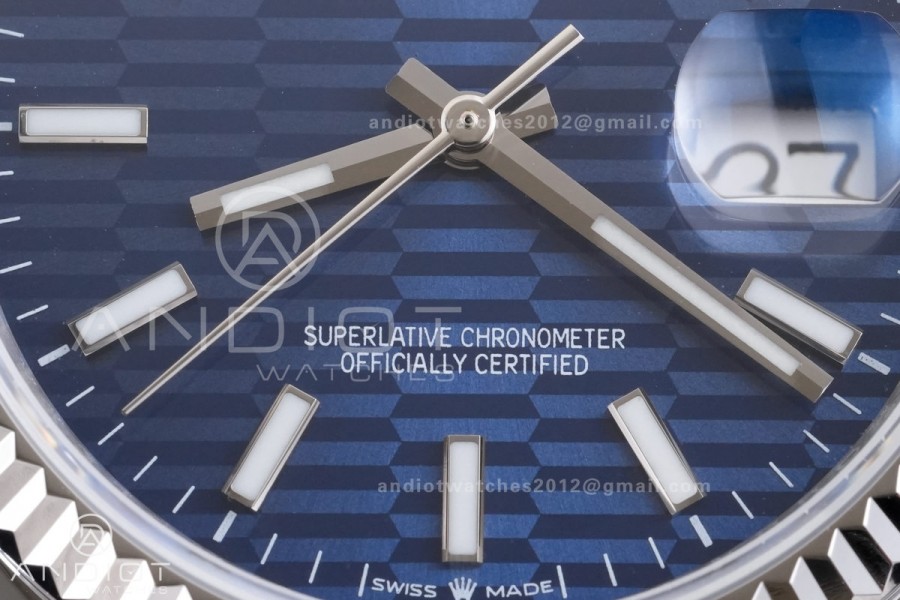 DateJust 36 126234 GSF 1:1 Best Edition Blue Textured Dial on SS Jubilee Bracelet A3235