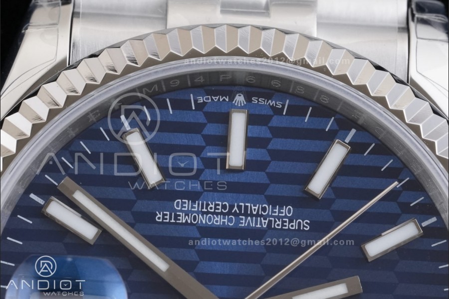 DateJust 36 126234 GSF 1:1 Best Edition Blue Textured Dial on SS Jubilee Bracelet A3235