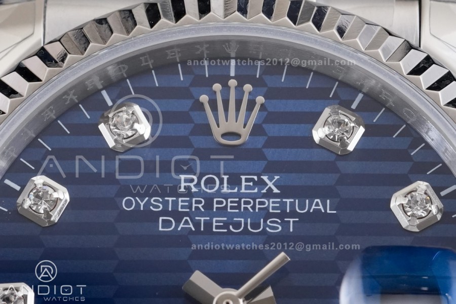 DateJust 36 126234 GSF 1:1 Best Edition Blue Textured Diamonds Dial on SS Jubilee Bracelet A3235