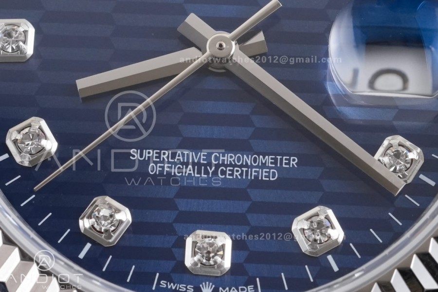 DateJust 36 126234 GSF 1:1 Best Edition Blue Textured Diamonds Dial on SS Jubilee Bracelet A3235