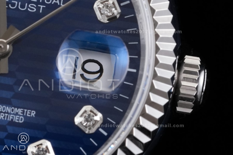 DateJust 36 126234 GSF 1:1 Best Edition Blue Textured Diamonds Dial on SS Jubilee Bracelet A3235