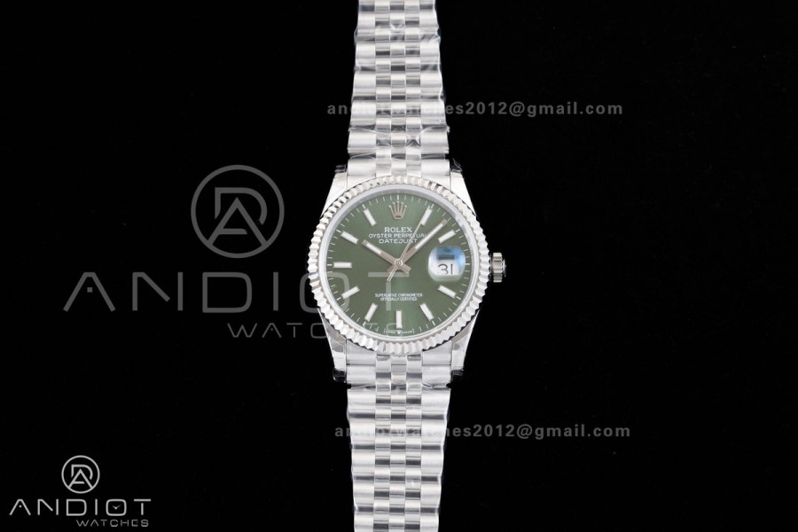 DateJust 36 126234 GSF 1:1 Best Edition Green Dial on SS Jubilee Bracelet A3235
