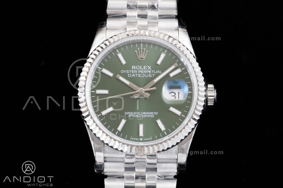 DateJust 36 126234 GSF 1:1 Best Edition Green Dial on SS Jubilee Bracelet A3235