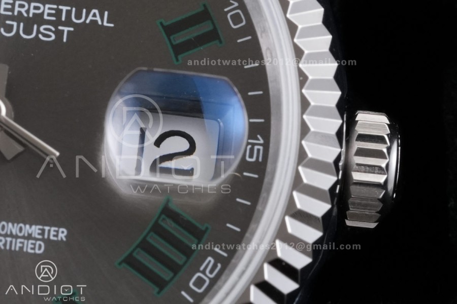 DateJust 36 126234 GSF 1:1 Best Edition Gray Dial Green Roman on SS Jubilee Bracelet A3235