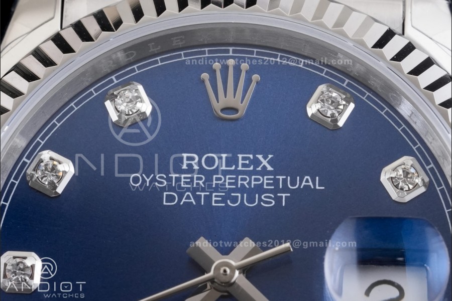 DateJust 36 126234 GSF 1:1 Best Edition Blue Diamonds Dial on SS Jubilee Bracelet A3235