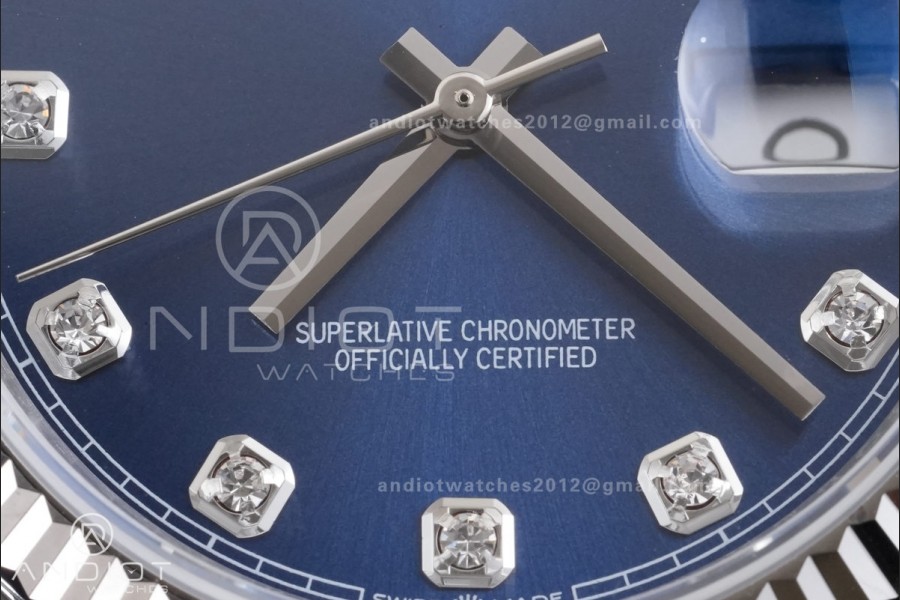 DateJust 36 126234 GSF 1:1 Best Edition Blue Diamonds Dial on SS Jubilee Bracelet A3235