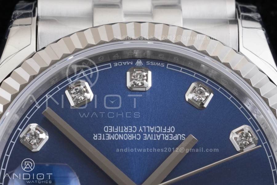 DateJust 36 126234 GSF 1:1 Best Edition Blue Diamonds Dial on SS Jubilee Bracelet A3235