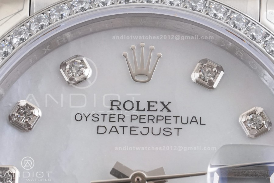 DateJust 36 126234 GSF 1:1 Best Edition White MOP Diamonds Dial on SS Jubilee Bracelet A3235