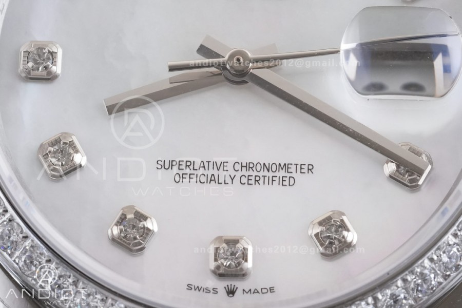 DateJust 36 126234 GSF 1:1 Best Edition White MOP Diamonds Dial on SS Jubilee Bracelet A3235