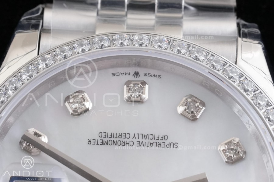 DateJust 36 126234 GSF 1:1 Best Edition White MOP Diamonds Dial on SS Jubilee Bracelet A3235