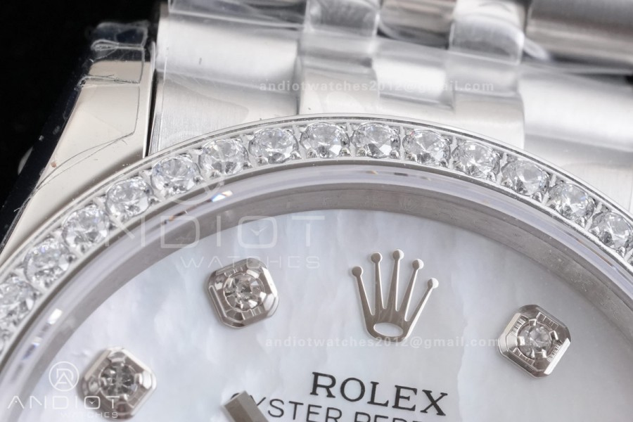 DateJust 36 126234 GSF 1:1 Best Edition White MOP Diamonds Dial on SS Jubilee Bracelet A3235