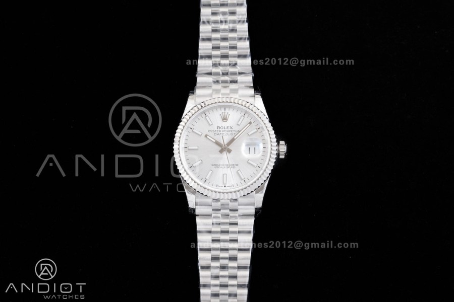 DateJust 36 126234 GSF 1:1 Best Edition Sliver Dial on SS Jubilee Bracelet A3235