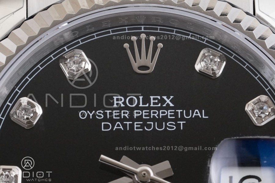 DateJust 36 126234 GSF 1:1 Best Edition Black Diamonds Dial on SS Jubilee Bracelet A3235
