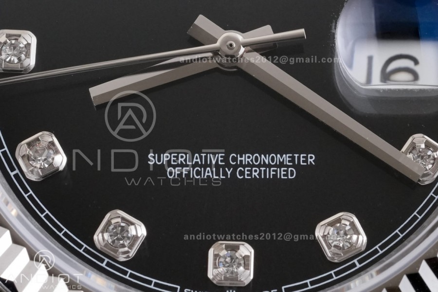 DateJust 36 126234 GSF 1:1 Best Edition Black Diamonds Dial on SS Jubilee Bracelet A3235