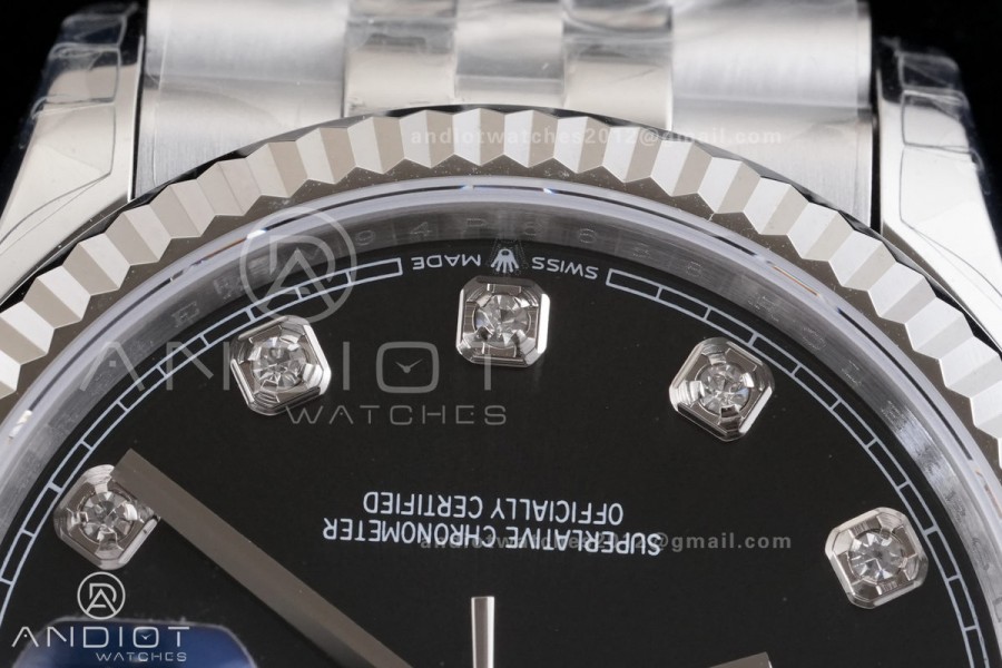 DateJust 36 126234 GSF 1:1 Best Edition Black Diamonds Dial on SS Jubilee Bracelet A3235