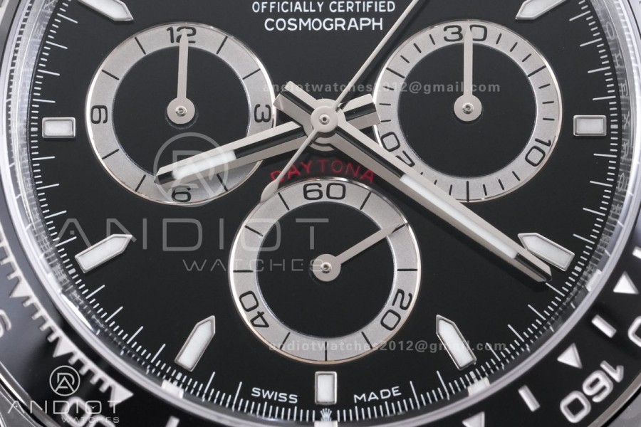 Daytona 126500 RCF 1:1 Best Edition 904L Steel Black Dial on SS Bracelet SH4131