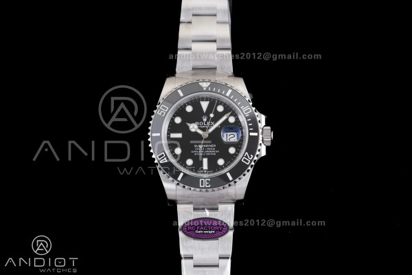 Submariner 41mm 126610 LN Black Ceramic 904L Steel...