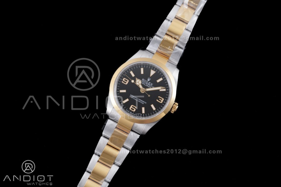 Explorer 124273 36mm Steel EWEF 1:1 Best Edition Black Dial on SS/YG Bracelet A3230