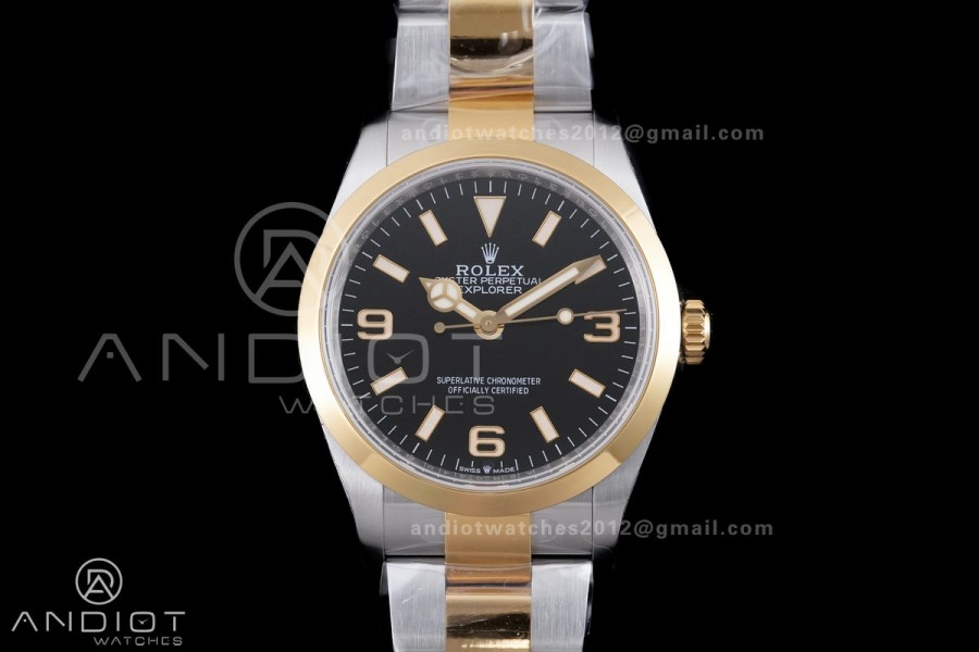 Explorer 124273 36mm Steel EWEF 1:1 Best Edition Black Dial on SS/YG Bracelet A3230