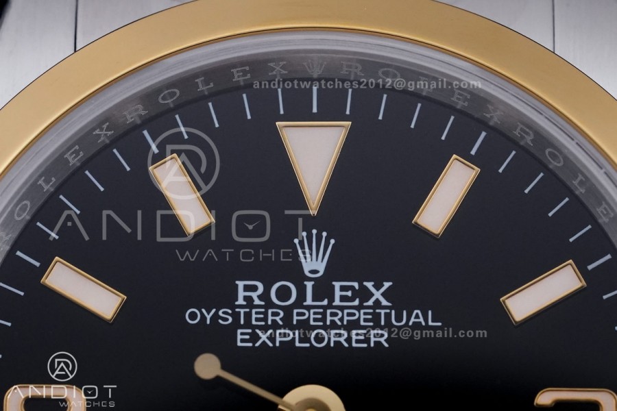 Explorer 124273 36mm Steel EWEF 1:1 Best Edition Black Dial on SS/YG Bracelet A3230