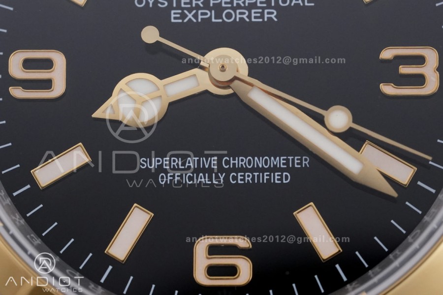 Explorer 124273 36mm Steel EWEF 1:1 Best Edition Black Dial on SS/YG Bracelet A3230