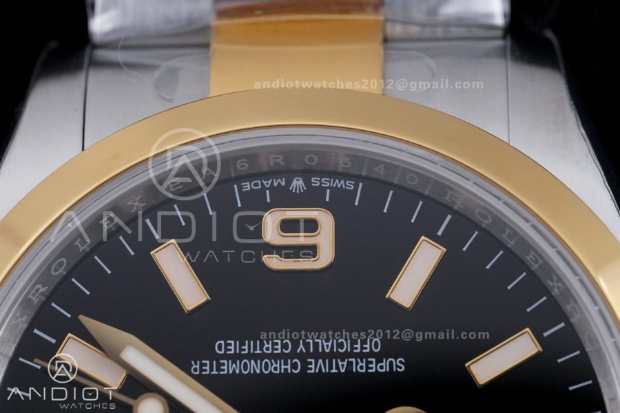 Explorer 124273 36mm Steel EWEF 1:1 Best Edition Black Dial on SS/YG Bracelet A3230