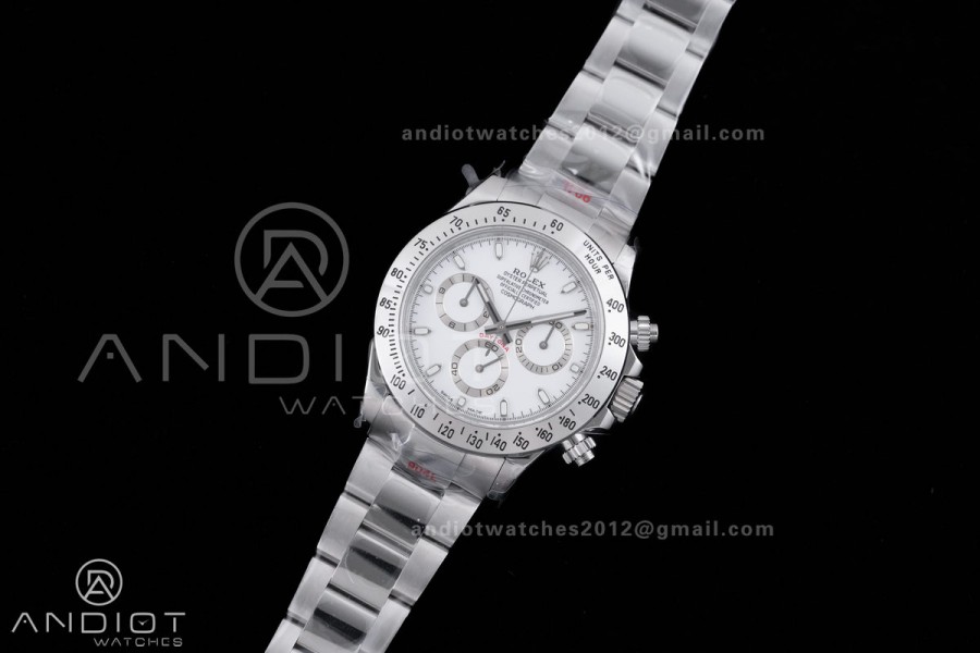 Daytona 116520 QF 1:1 Best Edition White Dial on SS Bracelet SA4130 V2