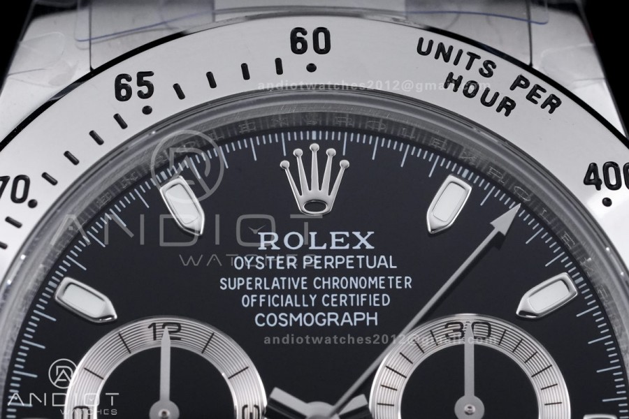 Daytona 116520 QF 1:1 Best Edition Black Dial on SS Bracelet SA4130 V2