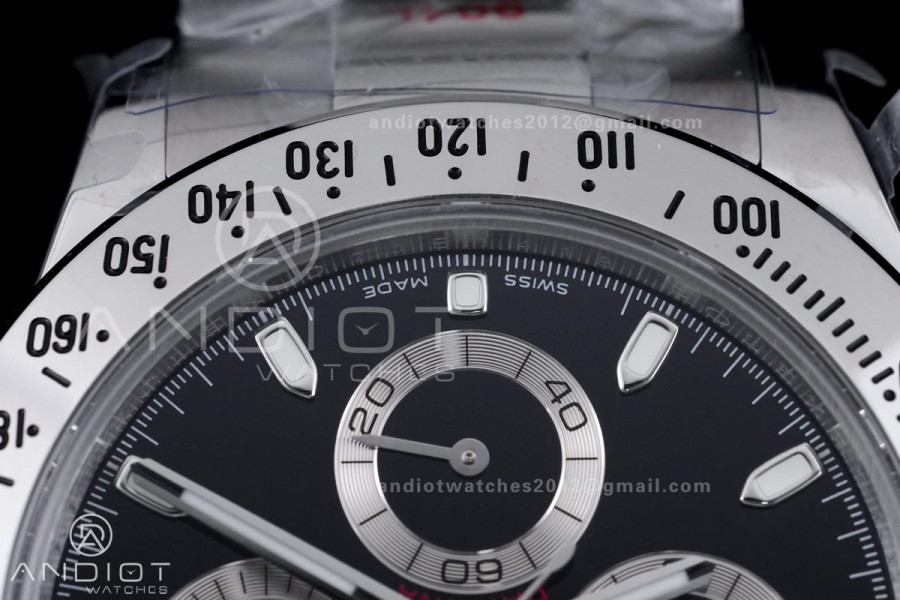 Daytona 116520 QF 1:1 Best Edition Black Dial on SS Bracelet SA4130 V2