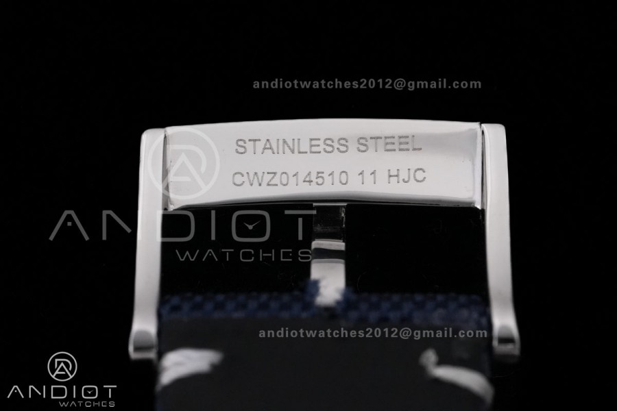 Speedmaster Professional Snoopy SS SMF 1:1 Best Edition Silver Dial Blue Marker On Blue Nylon Strap A3861(Free SS Bracelet)