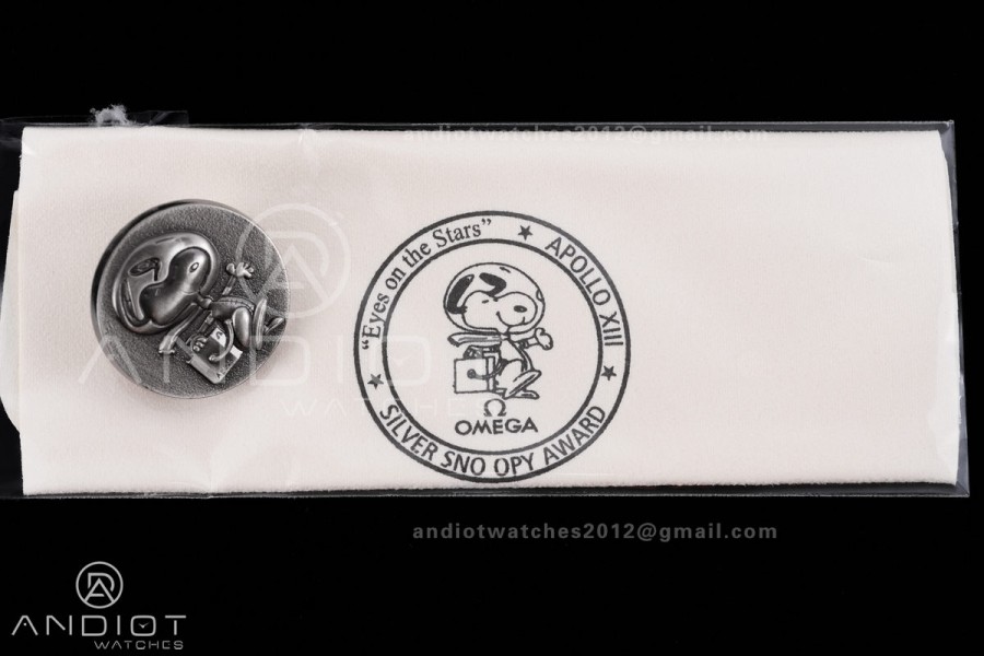 Speedmaster Professional Snoopy SS SMF 1:1 Best Edition Silver Dial Blue Marker On Blue Nylon Strap A3861(Free SS Bracelet)