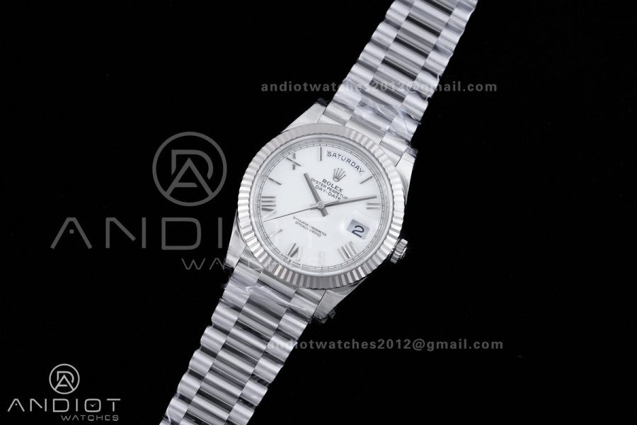 DayDate 40 228239 VSF 1:1 Best Edition White Roman Dial on President Bracelet VS3255 V2 (Gain Weight)182g