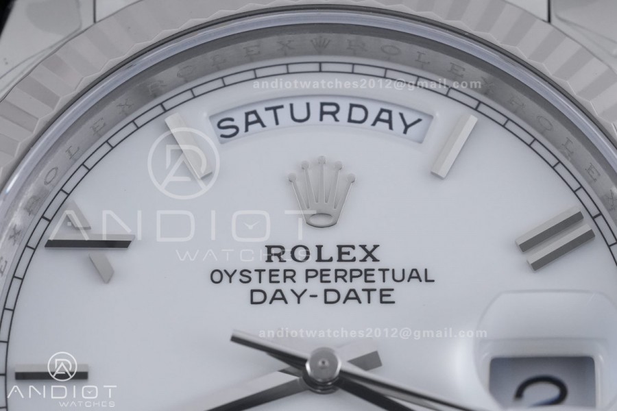 DayDate 40 228239 VSF 1:1 Best Edition White Roman Dial on President Bracelet VS3255 V2 (Gain Weight)182g