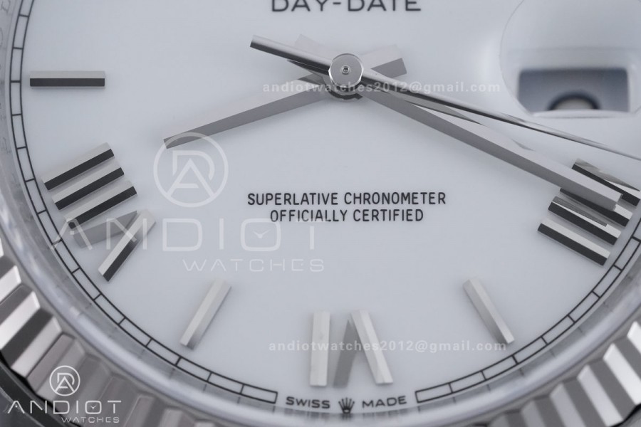 DayDate 40 228239 VSF 1:1 Best Edition White Roman Dial on President Bracelet VS3255 V2 (Gain Weight)182g