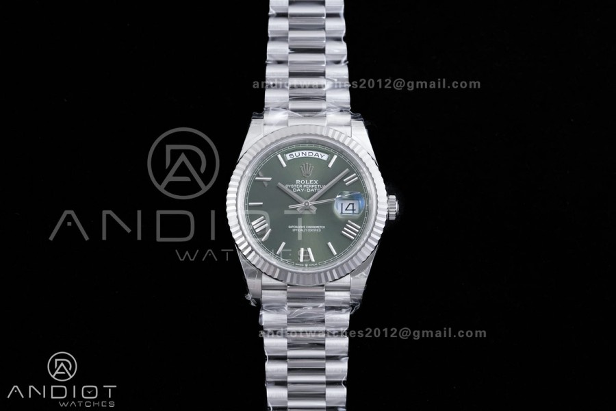DayDate 40 228239 VSF 1:1 Best Edition Green Roman Dial on President Bracelet VS3255 V2 (Gain Weight)182g