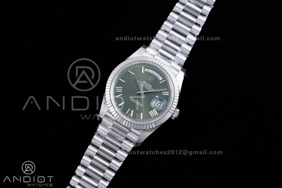 DayDate 40 228239 VSF 1:1 Best Edition Green Roman Dial on President Bracelet VS3255 V2 (Gain Weight)182g