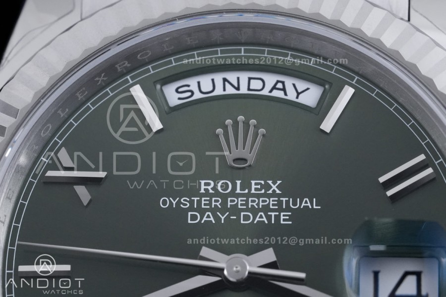 DayDate 40 228239 VSF 1:1 Best Edition Green Roman Dial on President Bracelet VS3255 V2 (Gain Weight)182g