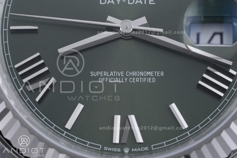 DayDate 40 228239 VSF 1:1 Best Edition Green Roman Dial on President Bracelet VS3255 V2 (Gain Weight)182g