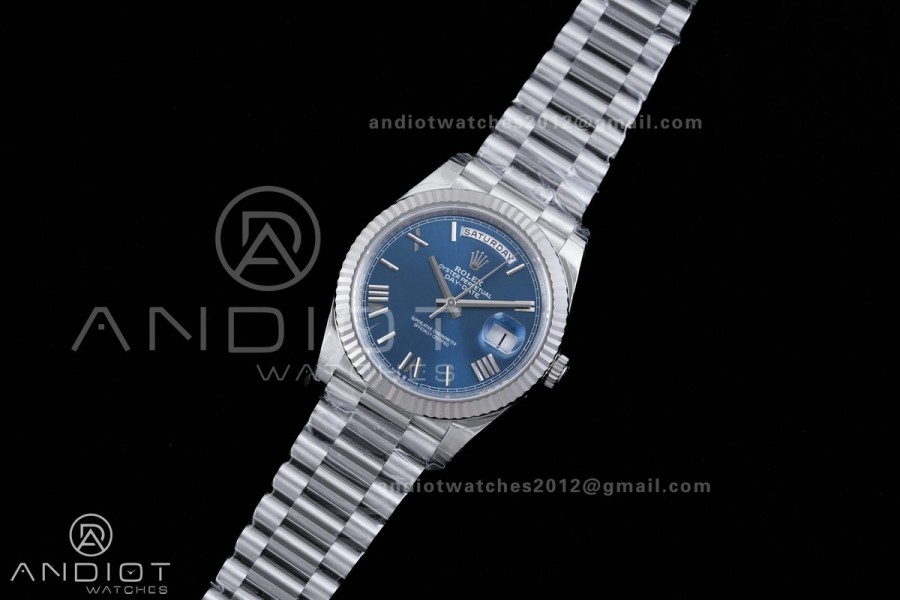 DayDate 40 228239 VSF 1:1 Best Edition Blue Roman Dial on President Bracelet VS3255 V2(Gain Weight)182g