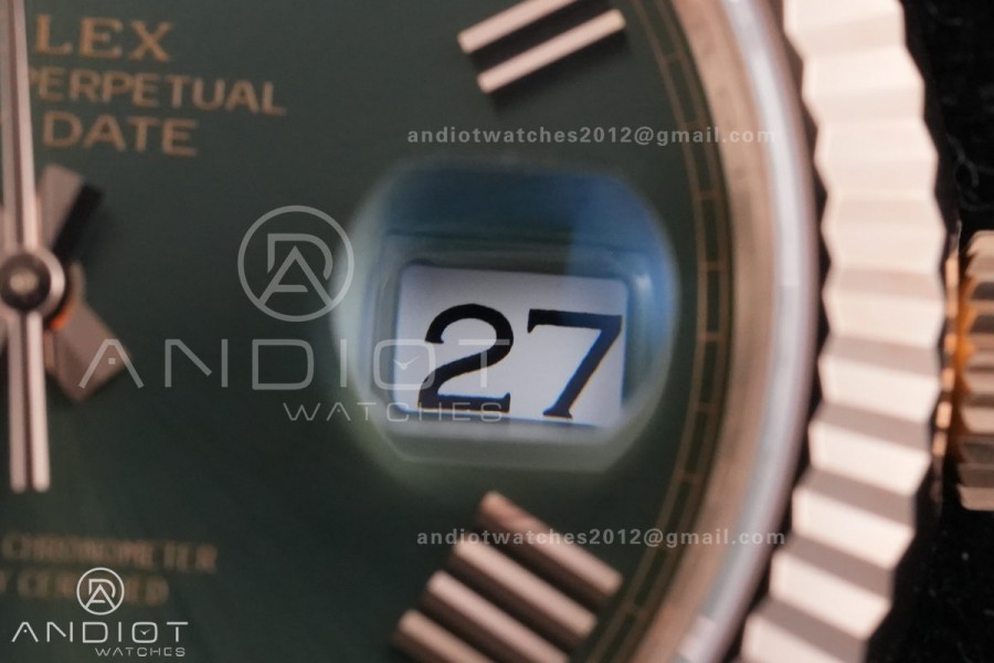 Day Date 228235 40mm 904L RG VSF 1:1 Best Edition Green Dial Roman Marker On RG President Bracelet DD3255