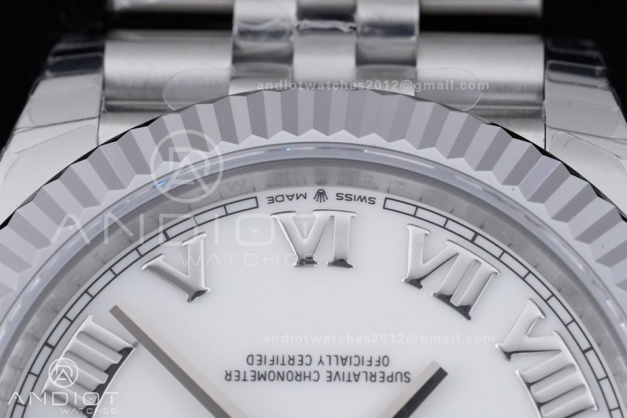 DateJust 41 126334 904L SS V2 VSF 1:1 Best Edition White Dial Roman Marker On Jubilee Bracelet DD3235