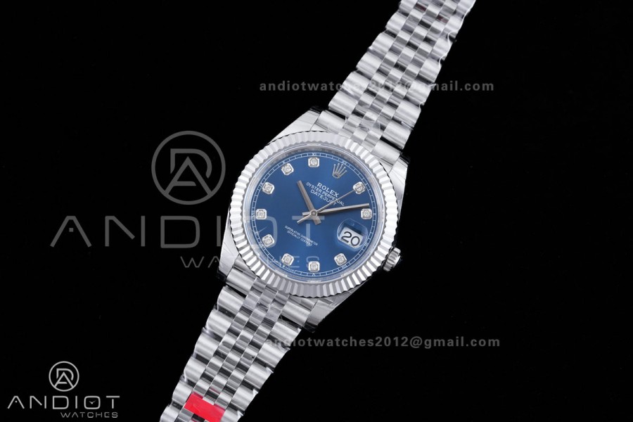 DateJust 41 126334 904L SS V2 VSF 1:1 Best Edition Blue Dial Diamond Marker On Jubilee Bracelet DD3235