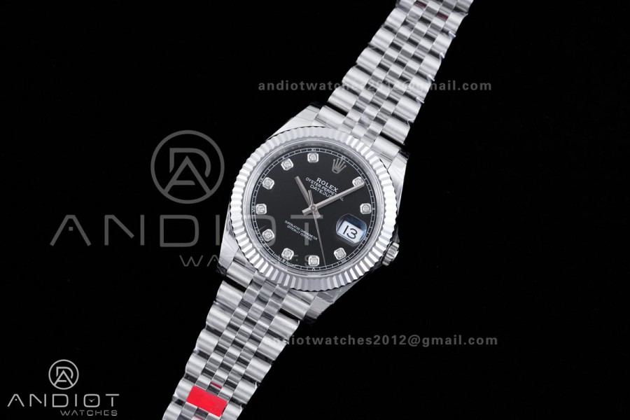 DateJust 41 126334 904L SS V2 VSF 1:1 Best Edition Black Dial Diamond Marker On Jubilee Bracelet DD3235
